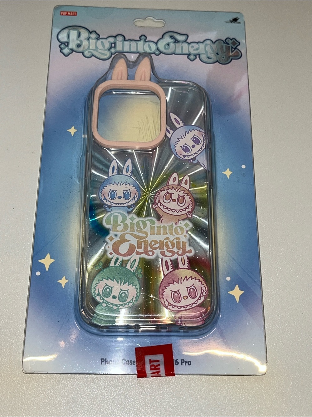 Big Into Energy Holographic Bunny Phone Case (Pink Accents)